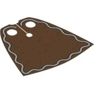 Neckwear Cape, Standard [Spongy Stretchable Fabric] with Medium Nougat Ginger Bread, Red Dots, White Icing Lines print