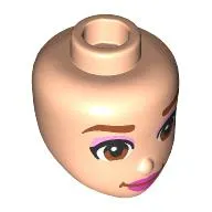 Minidoll Head, Dark Orange Eyebrows, Bright Pink Eyeshadow, Brown Eyes, Dark Pink Lips