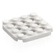 Plate 4 x 4 with Rounded Corners, Pin Holes between Studs