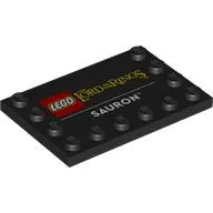Plate Special 4 x 6 with Studs on 3 Edges with 'LEGO Lord of the Rings SAURON' print