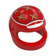 Helmet, Standard with White Border, Gold Stars, Dark Red Lines print