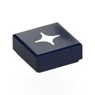 Tile 1 x 1 with White Star print