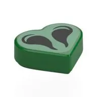 Tile 1 x 1 Heart with Black Nostrils on Light Green Background print