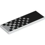 Tile 2 x 6 with Checkered Pattern Transitioning from White to Black print