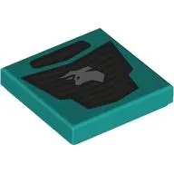 Tile 2 x 2 with Black Car Grill, Silver Bull print