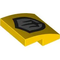 Brick Curved 2 x 2 x 2/3 with Shield, Trident on Silver Background print