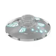 Dish 2 x 2 with Light Blue Wings, Sparks print (Navi)