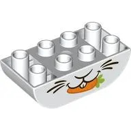 Duplo Brick 2 x 4 Curved Bottom, Rabbit Mouth Print