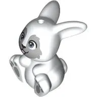 Animal, Bunny, Sitting with Light Bluish Grey Face, Eyes, Paws print