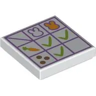 Tile 2 x 2 with Lavender Calendar, Bunnies, Carrot, Lime Marks print