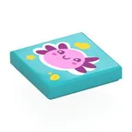 Tile 2 x 2 with Bright Pink and Magenta Axolotl print