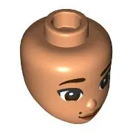 Minidoll Head, Dark Brown Eyebrows, Reddish Brown Eyes, Nougat Lips, Beauty Mark
