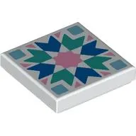 Tile 2 x 2 with Bright Pink/Blue/Dark Turquoise/Bright Blue Mosaic print