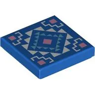 Tile 2 x 2 with Bright Pink/Blue/Dark Turquoise Mosaic print
