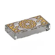Tile 1 x 2 with Gold Decorations print