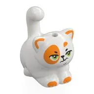 Animal, Cat, Chubby with Orange Spots, Olive Green Eyes, Scowling print (Churro)