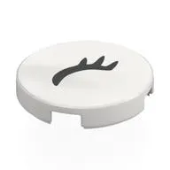 Tile Round 2 x 2 with Black Closed Eye, Eyelashes, Left print