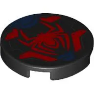 Tile Round 2 x 2 with Red Spider, Dark Blue Markings print