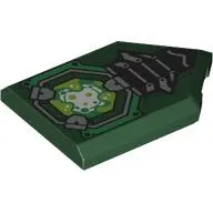 Tile Special 2 x 3 Pentagonal with Lime/Green Reactor, Black/silver Spine print