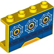 Panel 1 x 4 x 2 with Blue Boat Side, Yellow Port Holes, White Webbings print