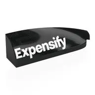 Brick Round, Curved Double 1 x 4 with Stud Notch Right with White 'Expensify' print
