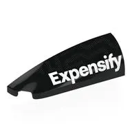 Brick Round, Curved Double 1 x 4 with Stud Notch Left with White 'Expensify' print