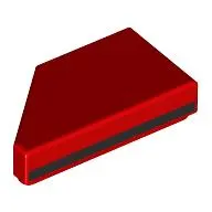 Tile 1 x 2 with Stud Notch Right with Black Stripe on Side print