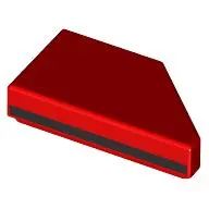Tile 1 x 2 with Stud Notch Left with Black Stripe on Side print
