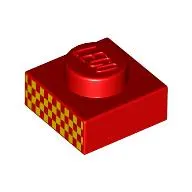 Plate 1 x 1 with Bright Light Orange Squares print