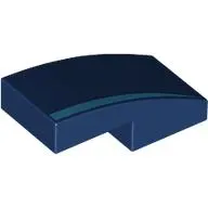 Brick Curved 2 x 1 No Studs [1/2 Bow] with Dark Azure Stripe print