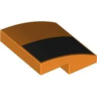 Brick Curved 2 x 2 x 2/3 with Black Triangle print