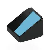 Brick Sloped 30° 1 x 1 x 2/3 (Cheese Slope) with Medium Azure Shape print