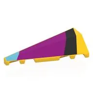 Brick Wedged, Sloped 2 x 5 Left with Medium Azure/Black/Magenta Shapes print