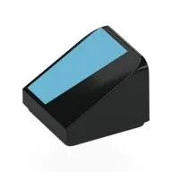 Brick Sloped 30° 1 x 1 x 2/3 (Cheese Slope) with Medium Azure Shape print