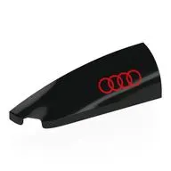 Brick Round, Curved Double 1 x 4 with Stud Notch Left with Red Audi Logo print