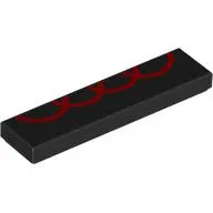 Tile 1 x 4 with Partial Red Audi Logo print