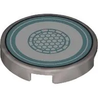Tile Round 2 x 2 with White/Medium Blue Arc Reactor print
