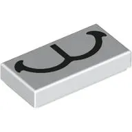 Tile 1 x 2 with Black Cat Nose print