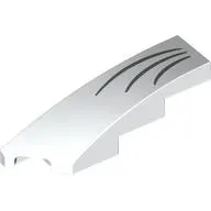 Brick Wedged, Curved 1 x 4 with Stud Notch Left with Dark Bluish Grey Whiskers print