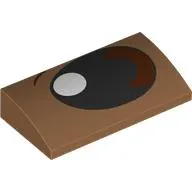 Brick Curved 2 x 4 x 2/3 No Studs with Black Eye, Brown Iris, White Pupil Right print