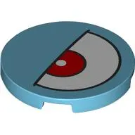 Tile Round 3 x 3 with Half Open White Eye, Red Iris Left print