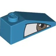 Brick Sloped 33° 3 x 1 with White Eye, Grey Pupil Right print