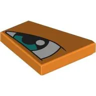 Wedge Tile 2 x 2 Left with White Eye, Dark Turquoise Iris Left print