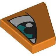 Wedge Tile 2 x 2 Left with White Eye, Dark Turquoise Iris Right print
