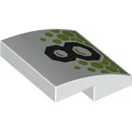 Brick Curved 2 x 2 x 2/3 with Black '8', Lime Octagons print