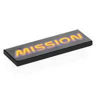 Tile 2 x 6 with Purple and Orange 'MISSION' print