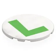 Tile Round 6 x 6 with Bright Green 'L' print