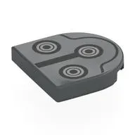 Tile Round 2 x 2 Half Circle with Black/Silver Circles (Snowtrooper Mask) print
