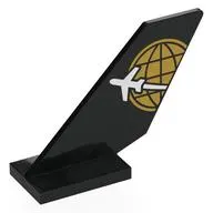 Tail Shuttle with Gold Globe, White Plane print