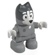 Duplo Figure Dog Small (Bluey) with White Nose, Hands, Dark Bluish Grey Top of the Head print (Muffin)
